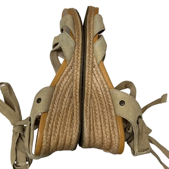 Ugg Gold Ankle Ribbon Espadrille Wedges Size 6 - Picture 4 of 9